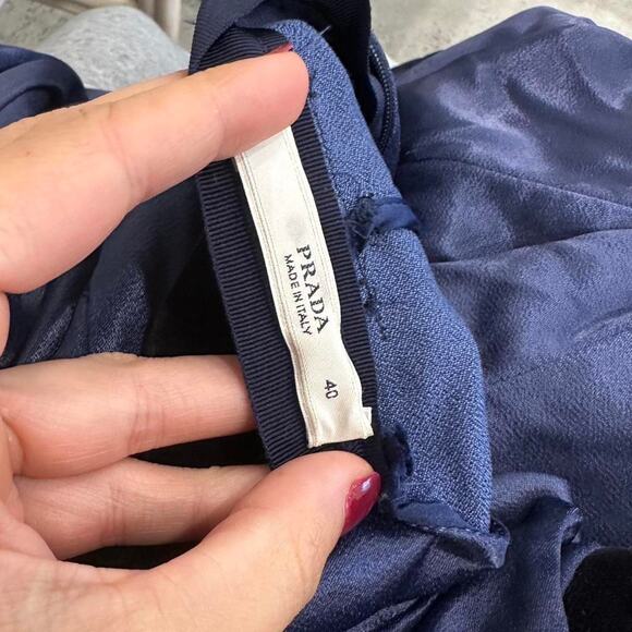 Prada Women’s Small Gown Blue Silk Velvet Evening Dress Pre-Fall 2009 Rare - Picture 5 of 5